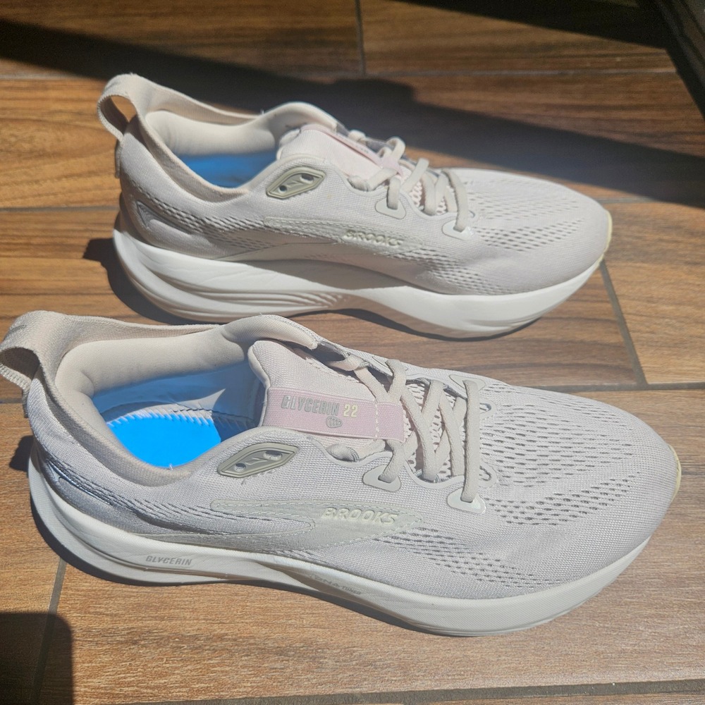 Brooks Glycerin 22 Womens Running Shoes Oyster Alloy White 1204341B263 Size 10